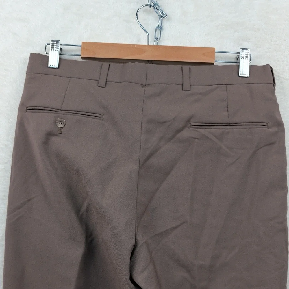 VTG Levi Strauss Trousers Men's 34x32 Brown Talon Zip Flare Straight Leg 70s